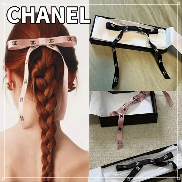総柄ロゴ シャネル バレッタ ココマーク コピー CC ヘアアクセ リボン