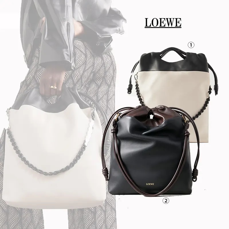 人気】LOEWE ロエベ フラメンコ ハンドバッグ 黒×ピンク バイカラー 