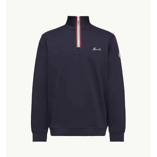 すぐ届☆【モンクレール】ハーフジップ スウェット N級品 Navy