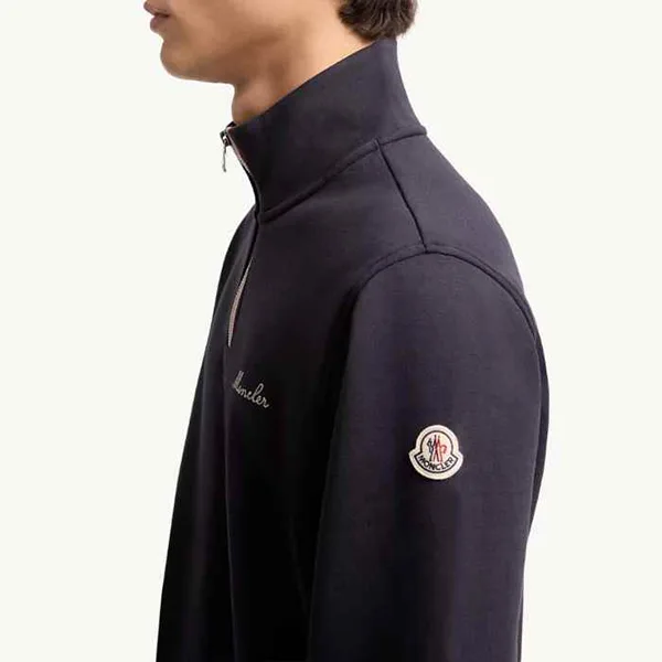 すぐ届☆【モンクレール】ハーフジップ スウェット N級品 Navy