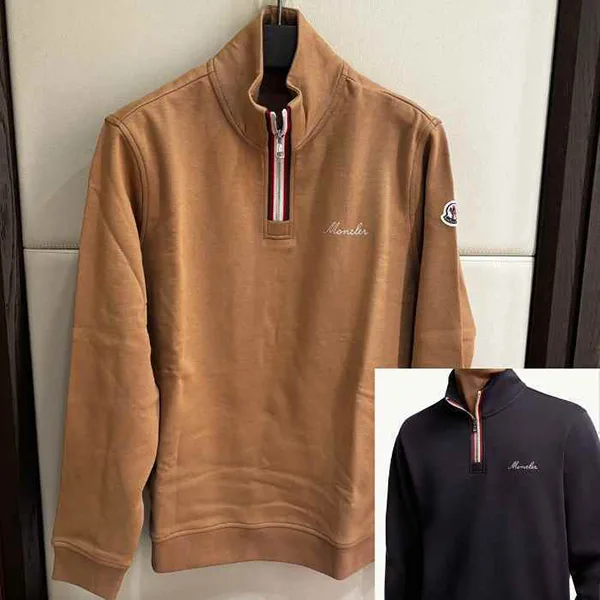 すぐ届☆【モンクレール】ハーフジップ スウェット N級品 Navy
