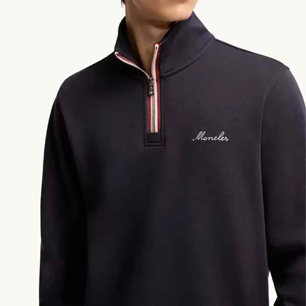 すぐ届☆【モンクレール】ハーフジップ スウェット N級品 Navy