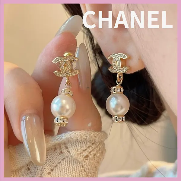 Chanel ピアス　ビジュー　パール付き シャネル ピアス 偽物 ビジューパール ABH557 B24355 UA065-スーパー