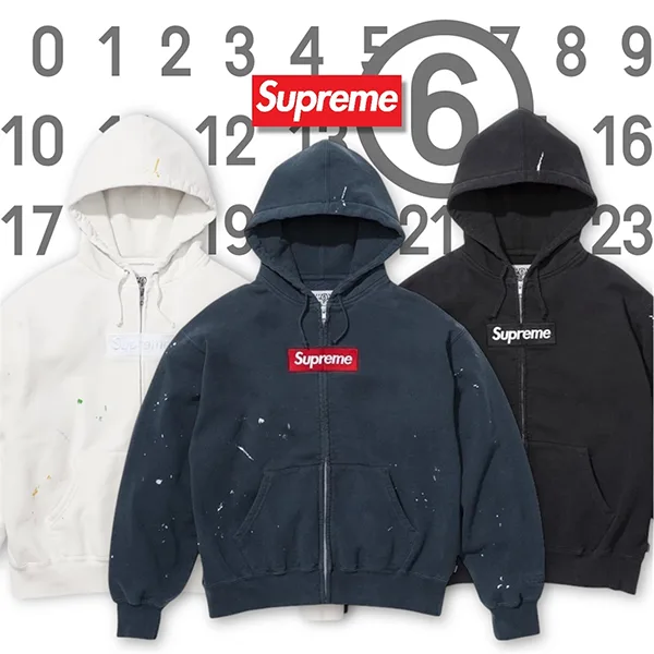 先取り！シュプリーム x MM6 メゾンマルジェラ☆ Box Logo パーカー 全