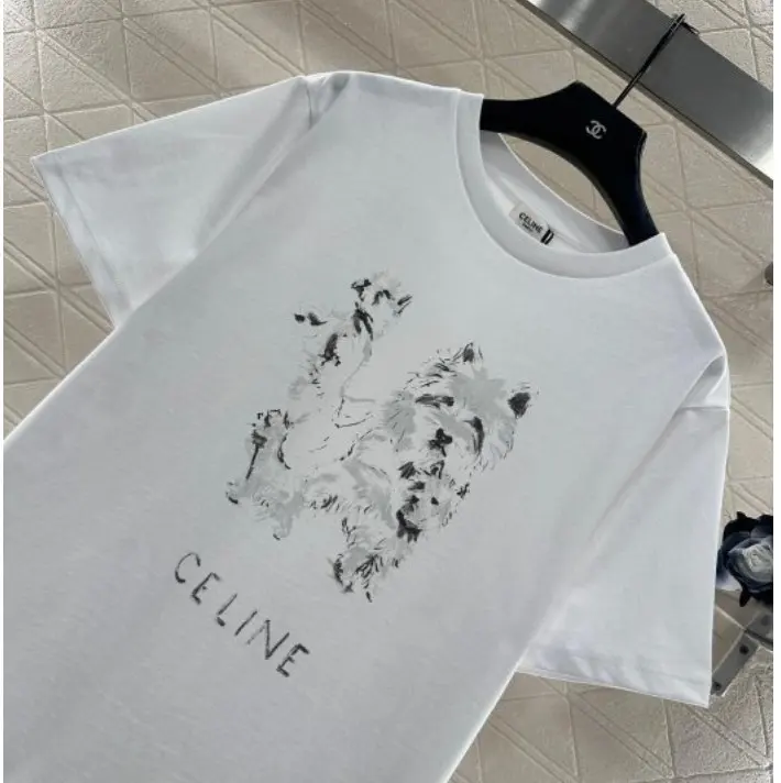 セリーヌ 半袖 Tシャツ RX0IH1242.01GD レディース ロゴ クルーネック