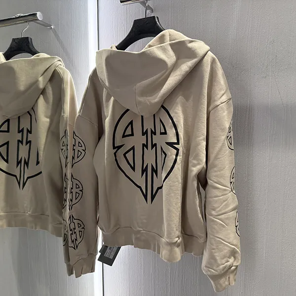 バレンシアガ BB Metal Zip Hoodie ベージュ26051505-スーパーコピーhacopy