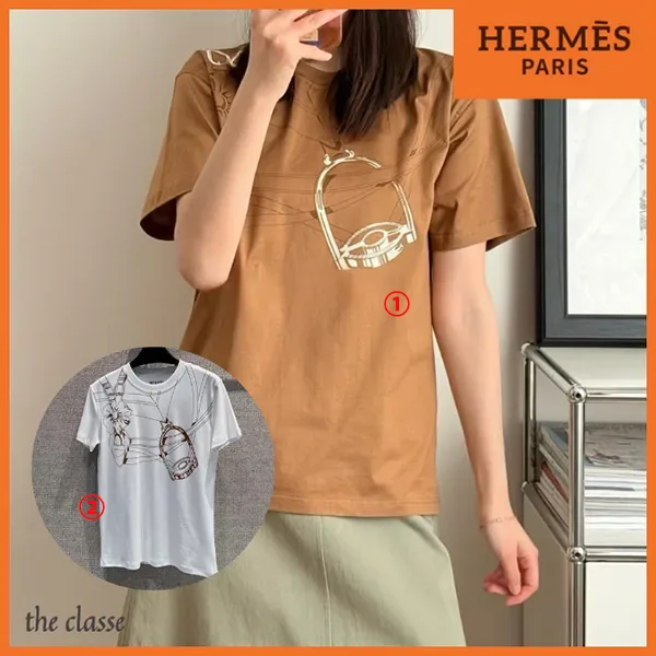 上品デザイン◇】エルメス Grand Manege プリントマキシTシャツ