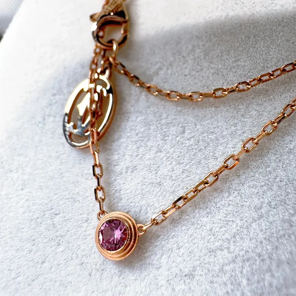 カルティエ】dAmour ネックレス ピンク サファイア 偽物 rose gold
