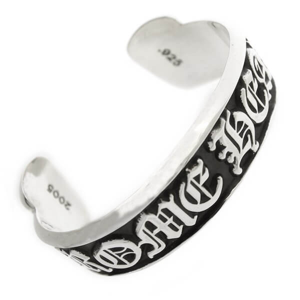 1円スタート】Chrome Hearts クロムハーツ スクロールバンドバングル 